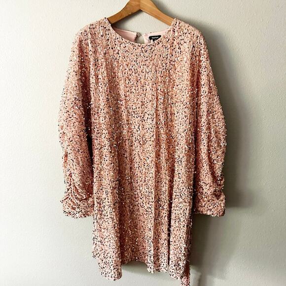 Boohoo Pink Sequin Mini Dress - Picture 6 of 13